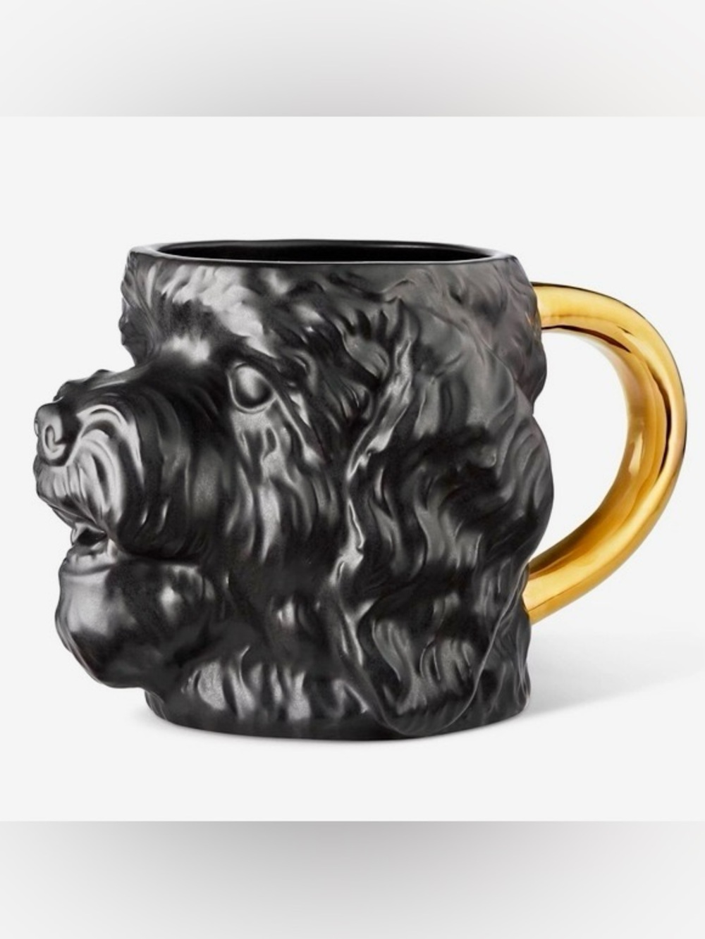 NWT - Tabitha Brown for 🎯 Black Ceramic Dog Sculpted Mug with Gold Handle
